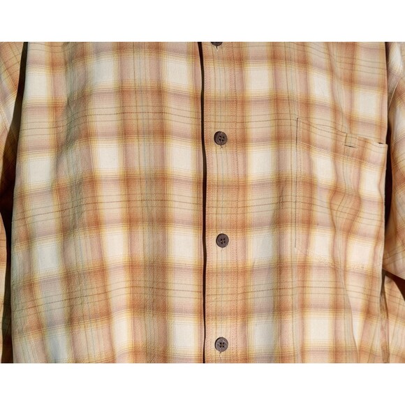 TOMMY BAHAMA Long Sleeve Button Down Silk Shirt Gold Large - Picture 3 of 6